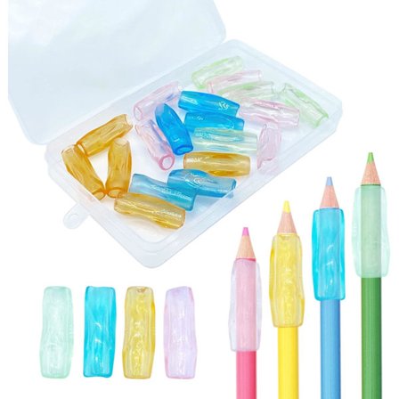 20 stk. blyantgreb til børn, silikone blyantgreb med 1 opbevaringsboks, blyantgreb, fingerguide til skrivende børn, ergonomiske blyantgreb til børn