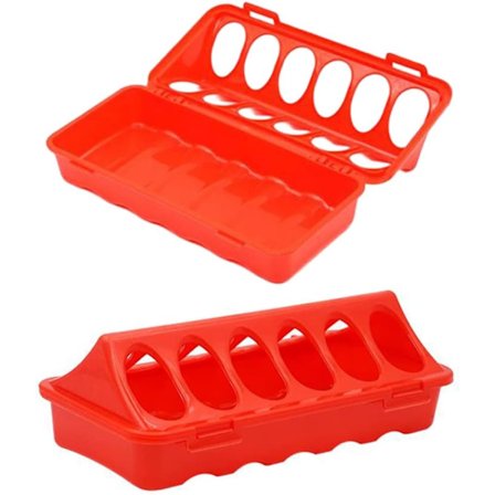 Foderautomater, 2 stk. Kyllingefoder med 12 huller Automatisk foderautomat i plast Praktisk fjerkræfoder til kyllinger