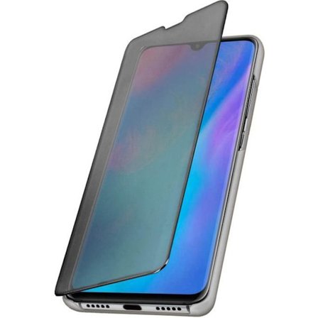 Huawei P30 Pro Case Mirror Case Läpinäkyvä Flip Stand Video Hopeanharmaa