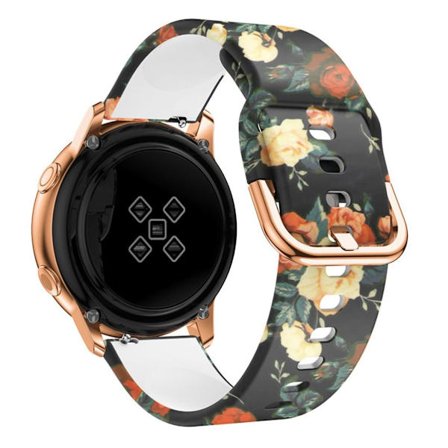 20 mm Samsung Galaxy Watch Active mönstrat klockarmband i silikon - Mönster Av Blommor