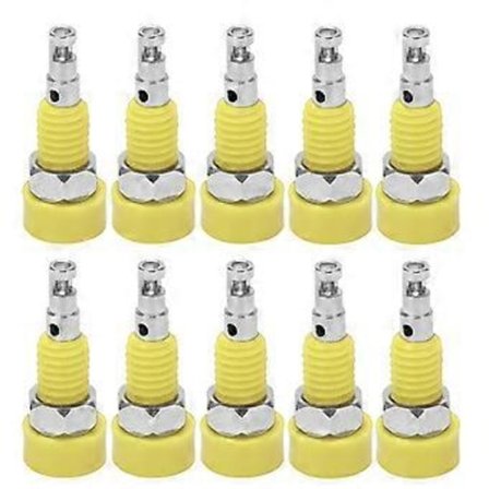 10 st 2mm Banan Hona Jack Uttag Kontakt Adapter Panel Mini Bindningsstolpe för Elektroniska Instrument Gul