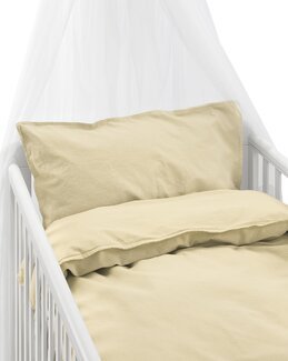 Påslakan spjälsäng enfärgat Humble 2-delar Gul - Borganäs of Sweden