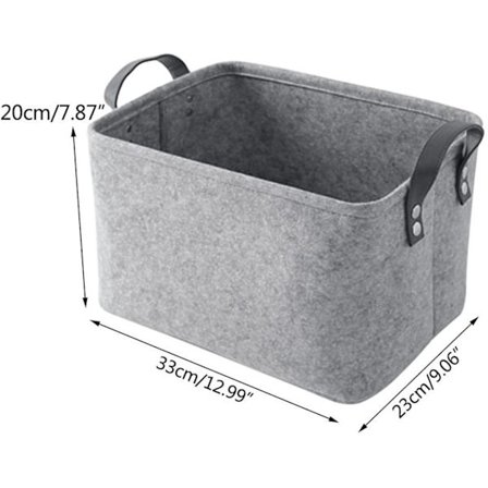 Förvaringskorg med två handtag, Filtkorg för leksaker, böcker, tidningar