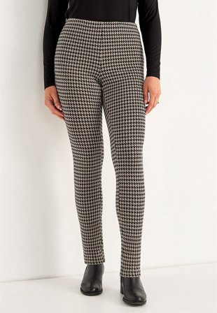 Cellbes of Sweden - Jacquardmønstrede leggings i sort / beige / mønstret til damer i størrelse 46/48