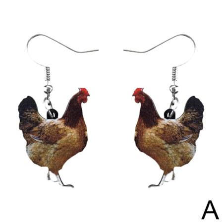 XIAOL örhängen för kvinnor, kreativa personlighet dam flickor kvinnor brown chicken