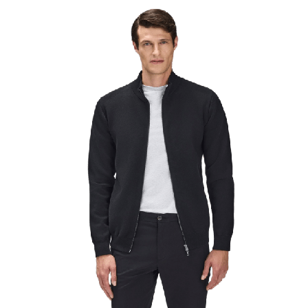 John Henric Cotton Zipper Sweater Ihan Tröjor Herr Svart XS