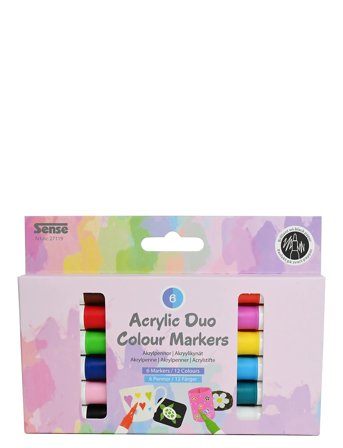Sense | Akrylpennor Dubbla Färger 6-P | ONE SIZE