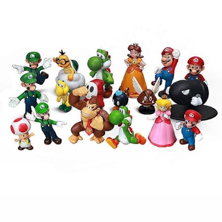 18 kpl/setti Mini Super Mario Hahmot Super Mario Bros Yoshi Daisy Prinsessa PVC Toimintahahmot