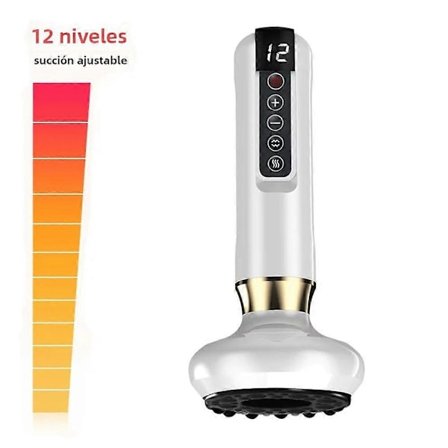 Elektrisk sugekop massager, skønheds- og sundhedspleje, anti-cellulite, med skrabnings-, infrarød varme- og skrabe funktioner, hvid