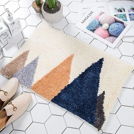 Badrumsmattor Natur Badrumsmatta För Badrum Halkfri Mjuk Absorberande Maskintvättbar, Dusch Badrumsinredning Badrumsmatta, 16x24 Tum, Beige