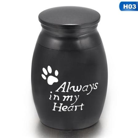 Sorte legerings kæledyrsurner Kæledyr Hund Kat Fugle Mus Kremering Aske Urne Mindehøj Columbarium Kæledyr Mindesmærker Mini størrelse H03 H03