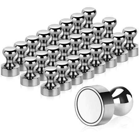 Magnet, 24 stk Metallmagneter Sterk Magnet 12x16mm - Rustfritt