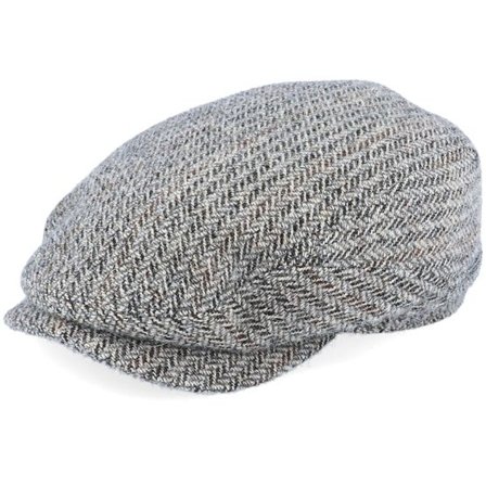 Stetson - Grå flatcap Keps - Belfast Driver Cap Virgin Wool Herringbone Flat Cap @ Hatstore