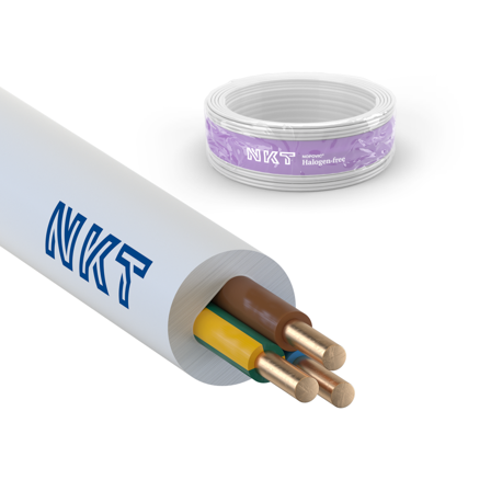 NKT EXQ XTRA Installationskabel 3G2.5 mm², 300/500V 50 m, ring, Anslutningsdon & kablar