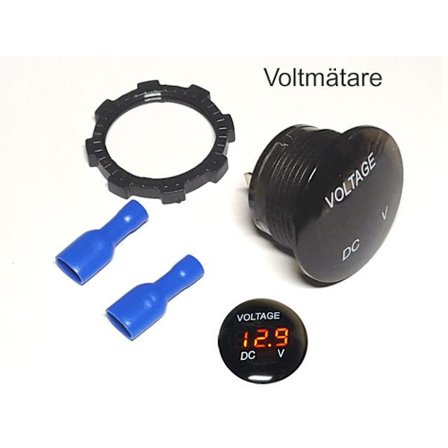 Voltmätare rund 3-33 Digital för bil båt mc husvagn husbil