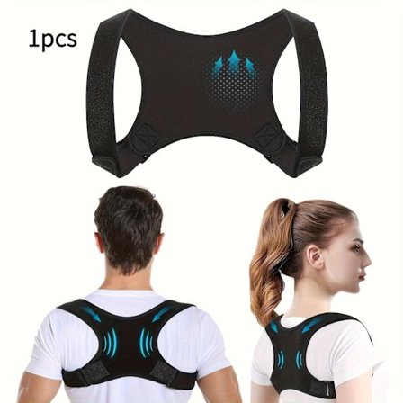 Unisex Posture Corrector Rygstøtte med Justerbar Positionering - Støtte til Nedre/Øvre Ryg, Forbedring af Holdning