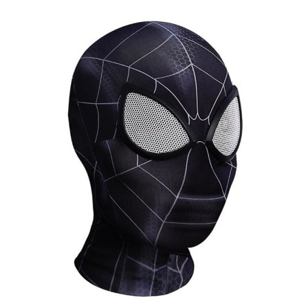 SQBB Svart Mj Spider-Man Maske Cosplay - Voksen