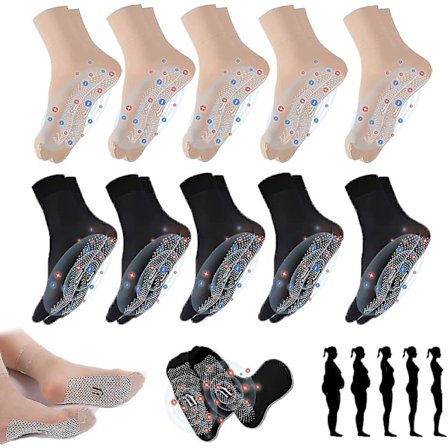 Turmalin Sokker, Ioniske Kropsformende Strømpebukser Åndbare Midtkalv Strømper Fodmassage Sokker For Bedre Blodgennemstrømning