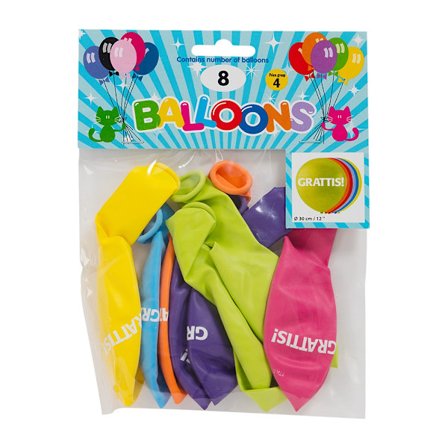 Balloner 30 cm Tillykke 8-pak
