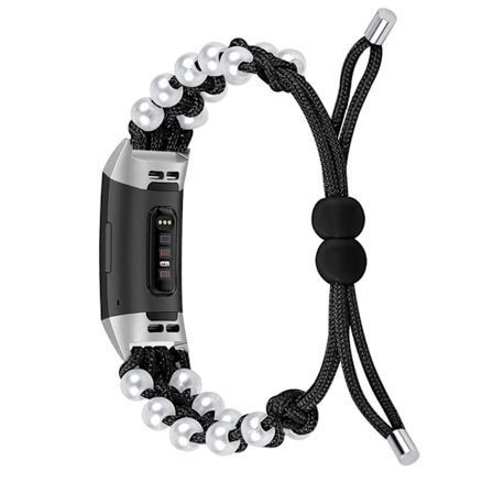 Fitbit Charge 4 / 3 moderiktigt klockarmband i orb-nylon - Svart