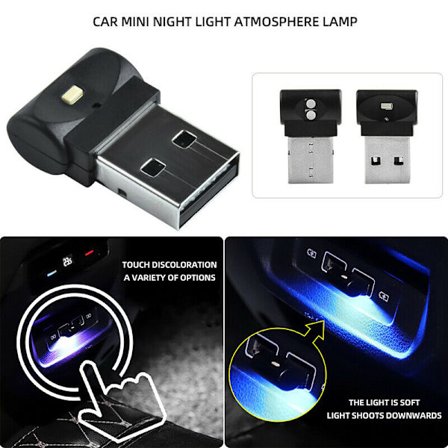 1PCS Mini LED USB Bil Inredning Ljus Neon Atmosfär Ambient Lam