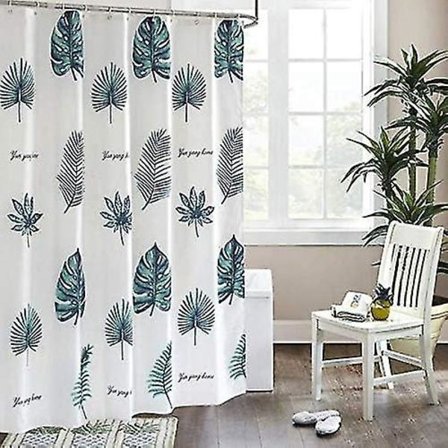 Polyester-suihkuverho 180x120cm, vedenpitävä ja antibakteerinen kylpyhuoneverho, painotettu helma