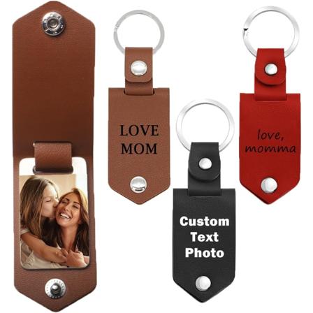 Lahjat äidille, mukautettu nahkainen avaimenperä kuvalla, äitienpäivän valokuvalahja äidille, äitien joululahjat hänelle