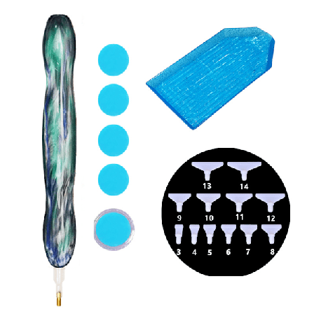 Diamond Painting Set Fat Pen Mörkgrön väska