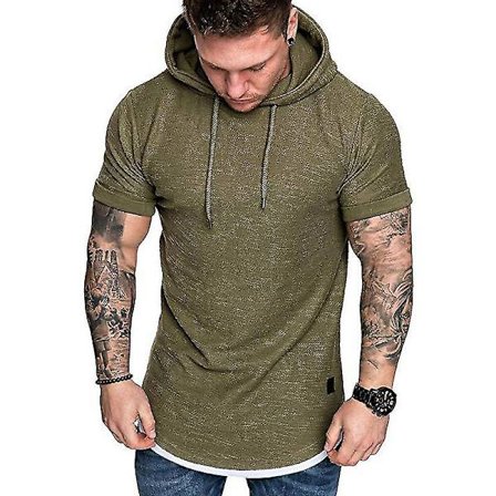 Mænds Kortærmet Hættetrøje Sommer Casual Hættetrøje Sport Toppe