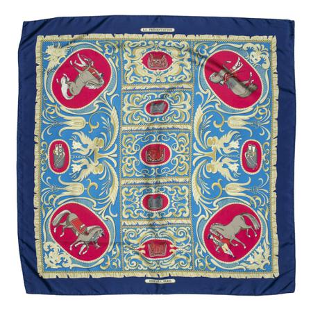Hermès Vintage, Pre-owned Scarf Blauw, Dames, Maat:ONE Size