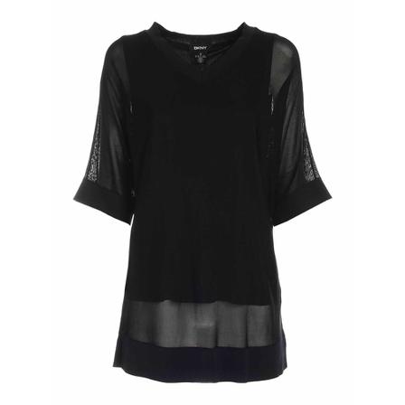 Dkny Vneck Over Top Sort, Dame, Størrelse: XS