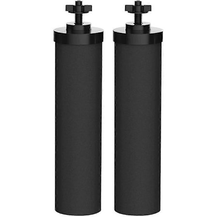 2-pack ersättningsvattenfilter, 2,25" x 9,75" aktivt kolfilter, svarta ersättningsreningselement