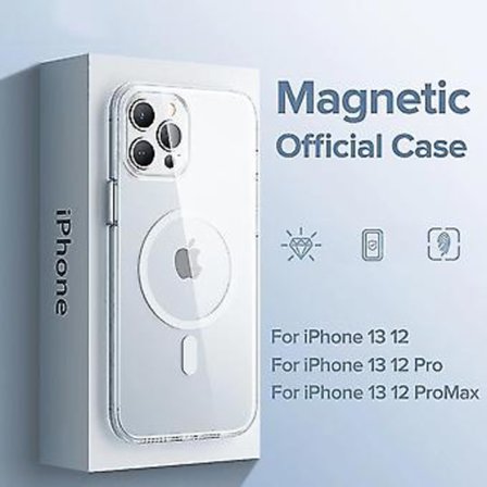 Magnetiskt Skal För Iphone 13 12 Pro Max Transparent Skal För Iphone 13 Pro Max Skal Trådlös Laddare Magnet Baksida (För iPhone13 Pro Max)