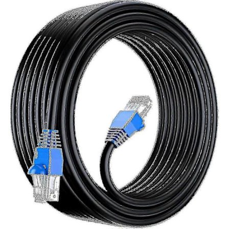 50m Cat6 Utomhus Vattentät Direkt Nedgrävningsbar Ethernet Nätverkskabel - Utp - Cca - 550 Mhz - Svart 50 Meter