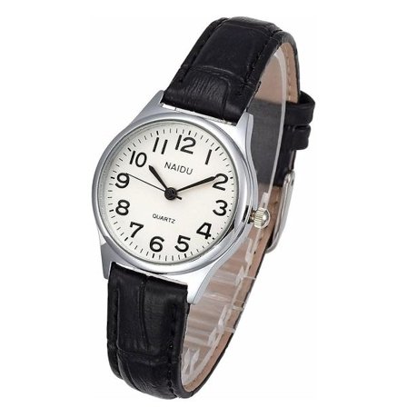 - Dame læderur, moderigtige afslappede kjoleure, dame quartz armbåndsur med romertal, urskive diameter 28 mm