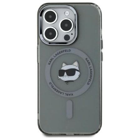 Karl Lagerfeld KLHMP15XHLSCHK iPhone 15 Pro Max 6,7" svart hårddisk IML Metal Choupette MagSafe
