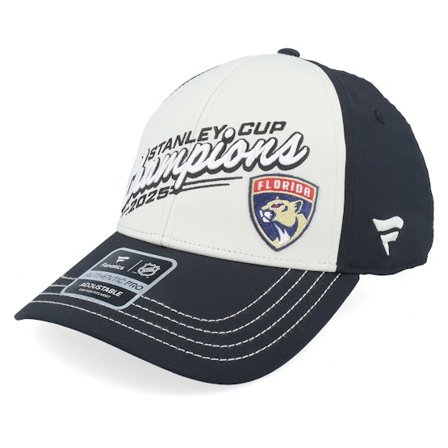 Fanatics - NHL Schwarz adjustable Cap - Florida Panthers Fla 2025 Locker Room Stanley Cup Champs Light Grey/Black Adjustable @ Hatstore