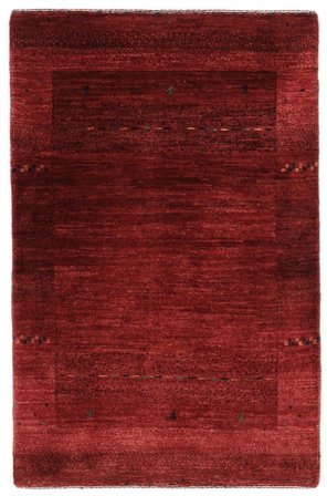Anudada A Mano Loribaft Fine Alfombra 78X120 Oriental De Lana Rojo Oscuro/Negro Pequeño