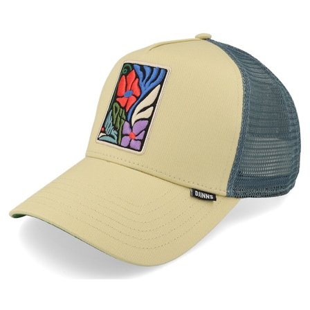 Djinns - Bege trucker Boné - Hft Cap M-flowers Beige A-Frame Trucker @ Hatstore