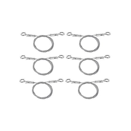 6 STK Justerbar Billedophængningswire, 2M X1.5mm Billedwire med Krog, Rustfrit Stål Billedwire