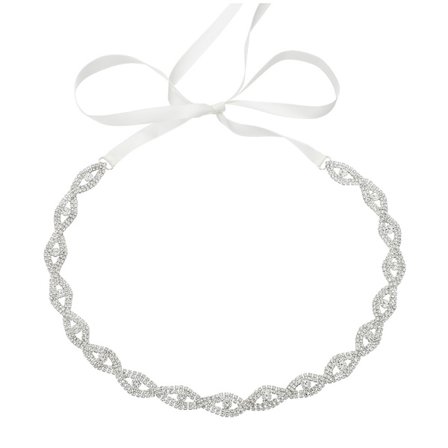 Brude Bælte Kryds Flettet Bælte Indlagt Rhinestone Bælte Damer Brudekjole Tilbehør