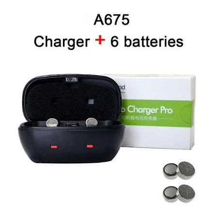 A675 Oppladbart Batteri, Høreapparatsbatterier 675 Ladersett E675 675A A675 PR44 Oppladbart Batteri For Høreapparat