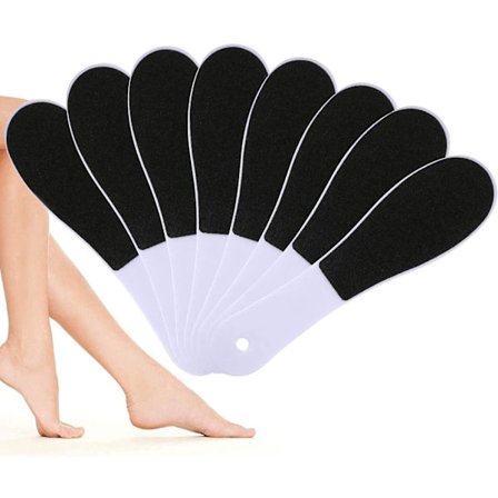 Fodfiler til hård hud, 8-pak dobbeltsidet fodraspfil og fjernelse af hård hud og hår til våde og tørre, revnede fødder (hvid)