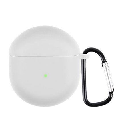 OnePlus Buds silikonfodral med karbinhake - Vit