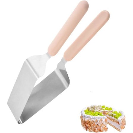 Cake Slicer, Stainless Steel Cake Divider, Triangular Pastry Slicer with Double Handle, Baking Tools for Cakes, Pies
