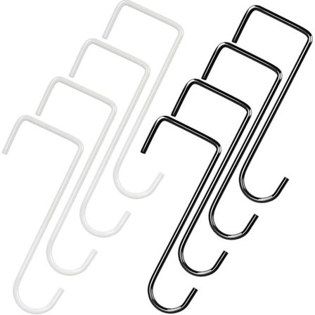 8 st. Staketkrok, Växtupphängningskrok Patiokrok för att hänga Planteringskrukor Fågelmatare Blomkruka Växt Vit och Svart