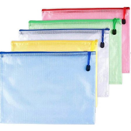 10-pak Mesh Lynlås Penalhuse A4 Størrelse - Vandtæt Kontorartikler Organizer, Ripstop Plastik