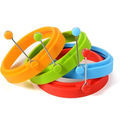 4 Silikon Egg Bakeformer - Non-Stick - FDA Sertifisert - For Egg & Pannekaker