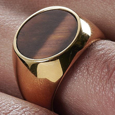 Bague dorée Lanty Makt pour hommes - Bagues serties de pierres