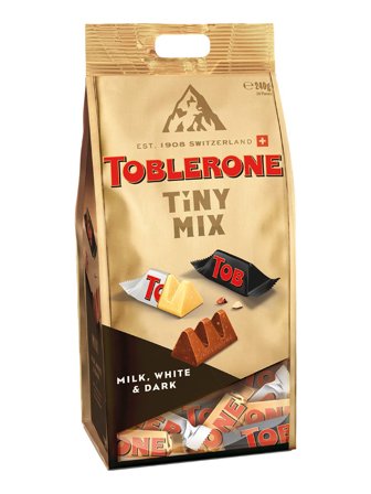 Toblerone Tiny individually wrapped pieces of milk, white and dark chocolates with honey and almond nougat 0.24kg